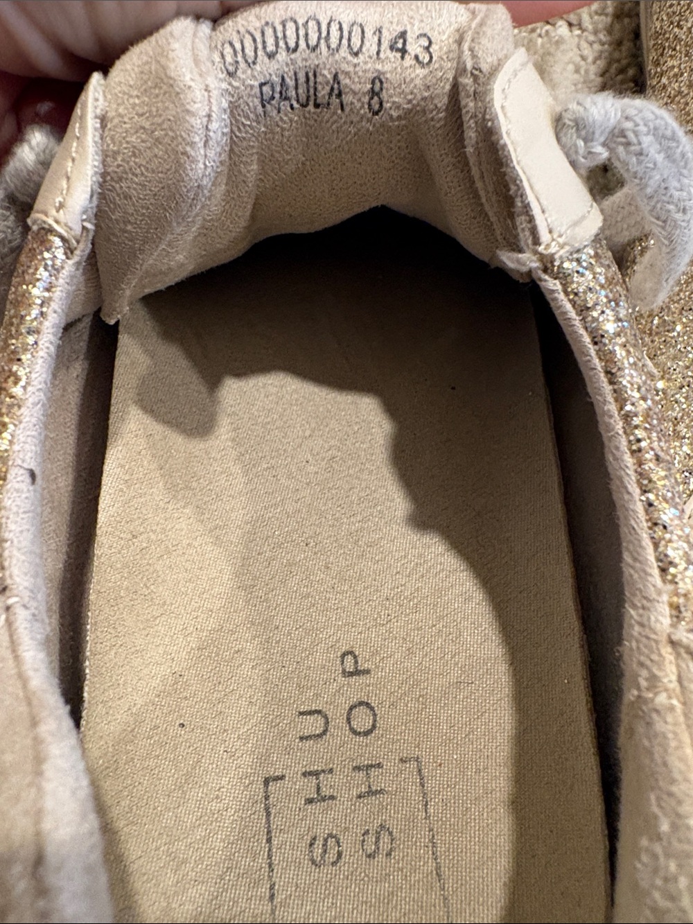 ShuShop Cream Lace-Up Sneakers with Glitter Star Accent - Picture 7 of 7